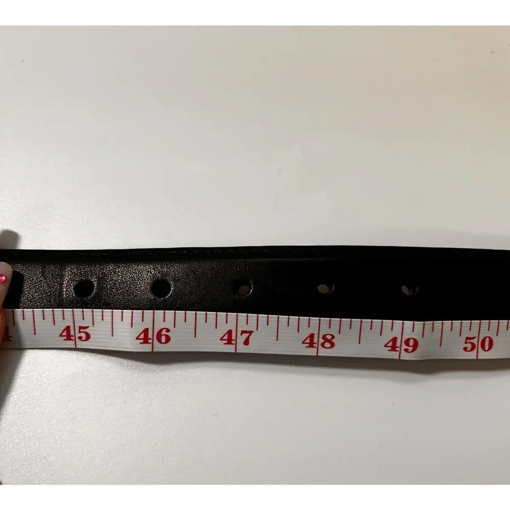 LL Bean Men’s Black Full Grain Leather Belt Made‎ in USA Sz 45”-49” Classic